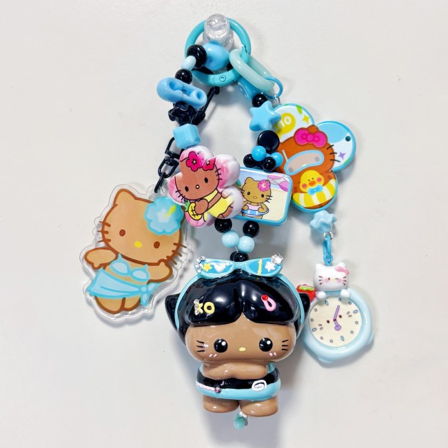 Hand Painted Doll Bag Charm Kitty