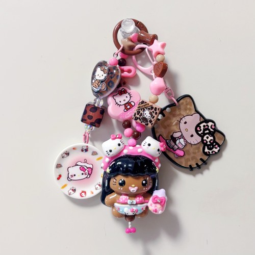 Hand Painted Doll Bag Charm Kitty