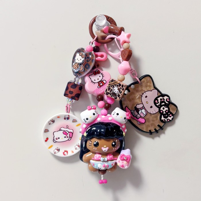 Hand Painted Doll Bag Charm Kitty