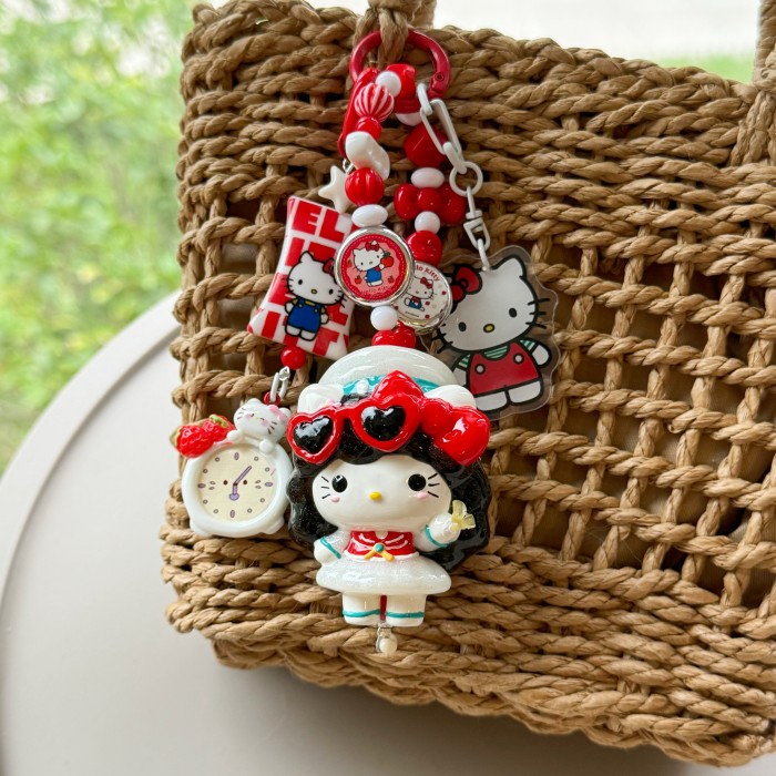 Hand Painted Doll Bag Charm Kitty