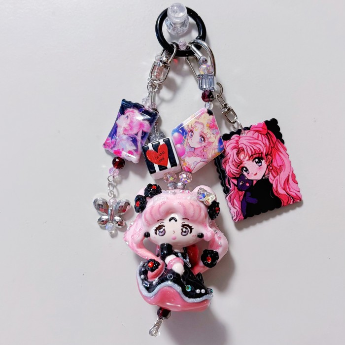 Hand Painted Doll Bag Charm Kitty