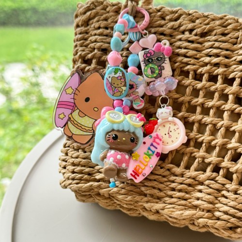 Hand Painted Doll Bag Charm Kitty