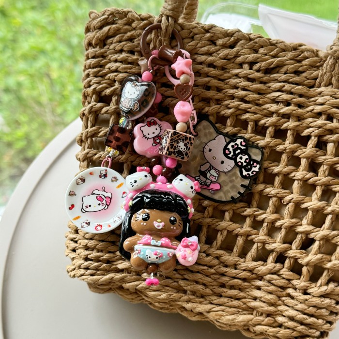 Hand Painted Doll Bag Charm Kitty