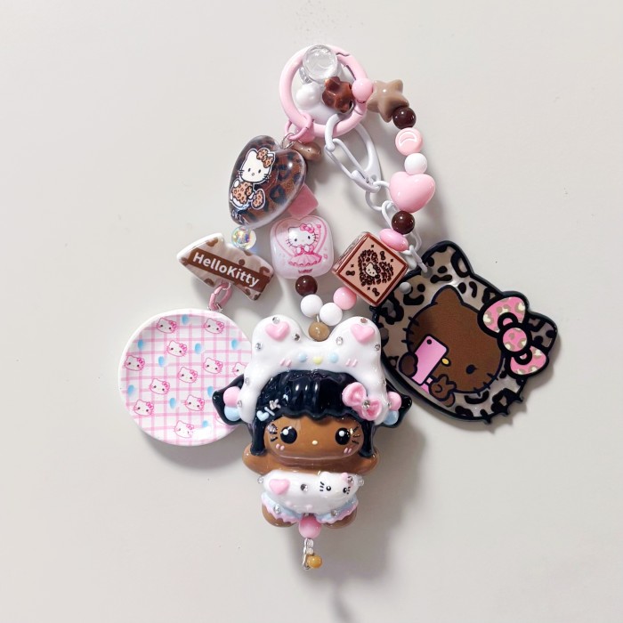 Hand Painted Doll Bag Charm Kitty