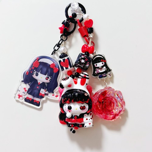Hand Painted Doll Bag Charm Kitty