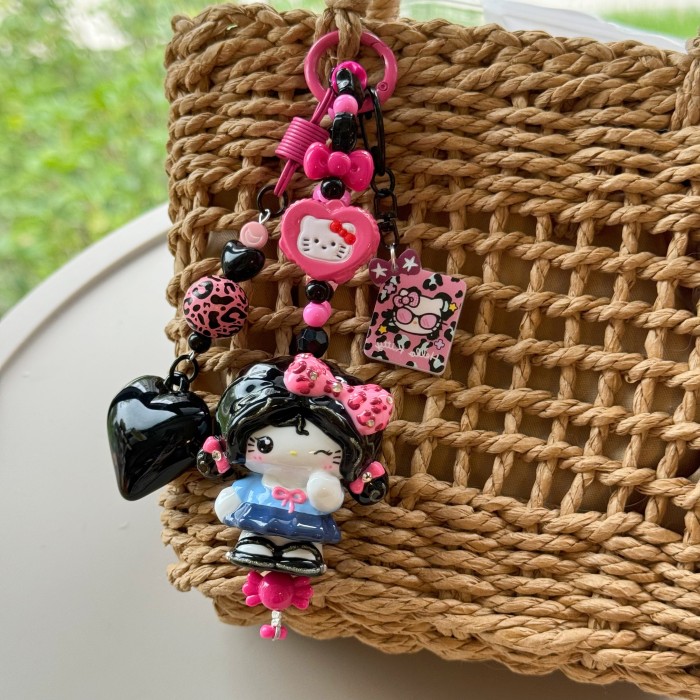 Hand Painted Doll Bag Charm Kitty