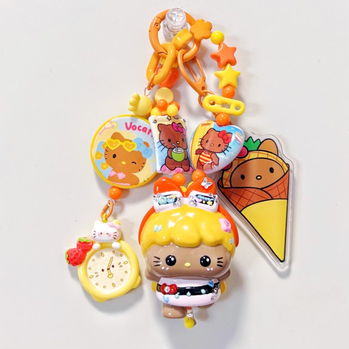 Hand Painted Doll Bag Charm Kitty