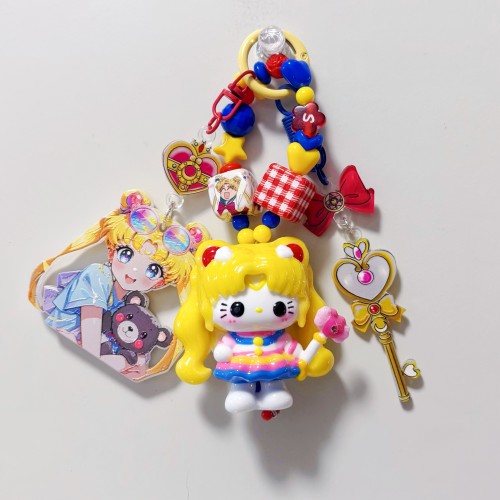 Hand Painted Doll Bag Charm Kitty