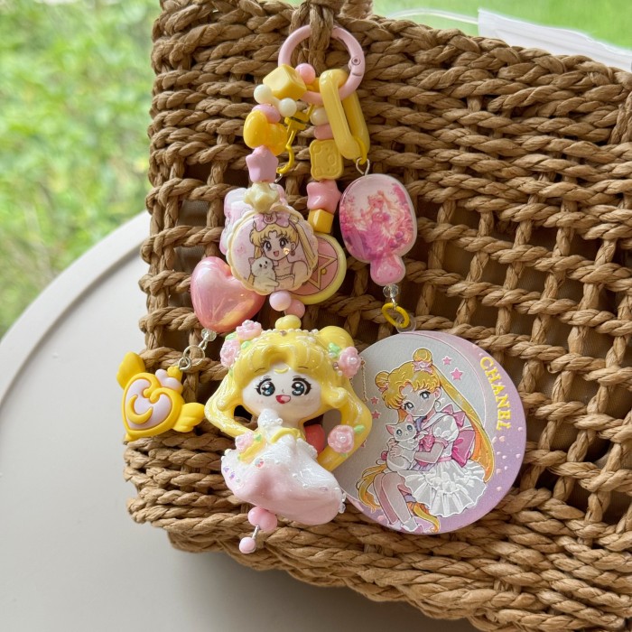 Hand Painted Doll Bag Charm Kitty