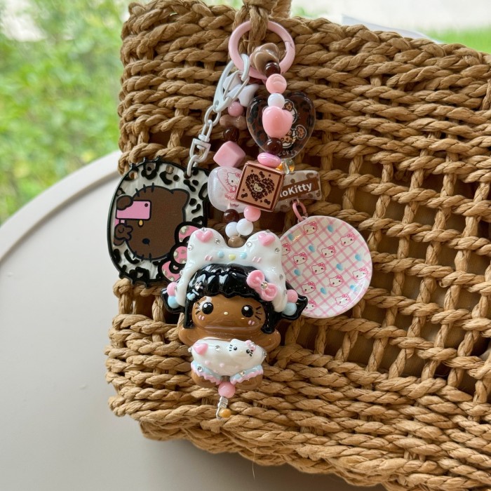 Hand Painted Doll Bag Charm Kitty