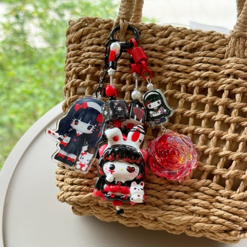 Hand Painted Doll Bag Charm Kitty