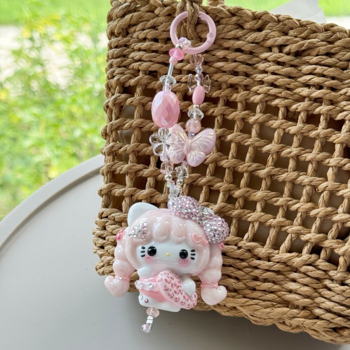 Hand Painted Doll Bag Charm Kitty