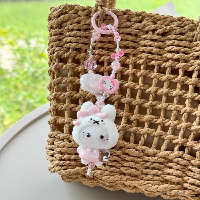 Hand Painted Doll Bag Charm Kitty