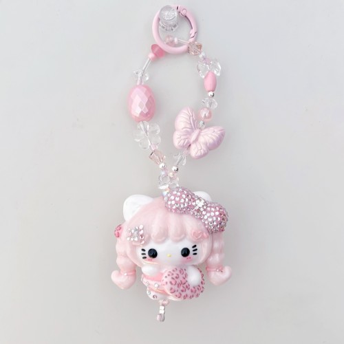 Hand Painted Doll Bag Charm Kitty