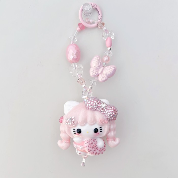 Hand Painted Doll Bag Charm Kitty