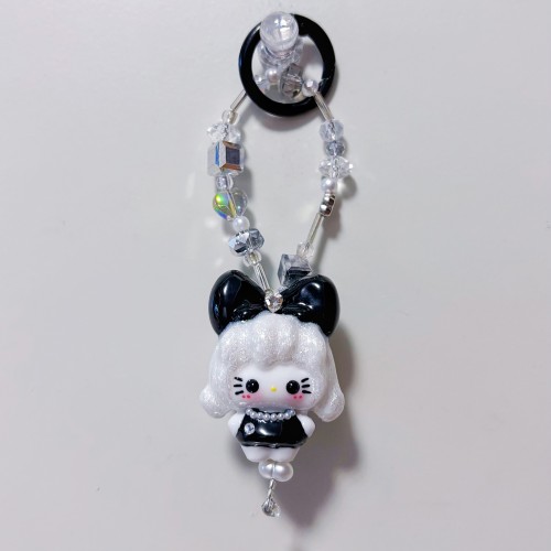 Hand Painted Doll Bag Charm Kitty