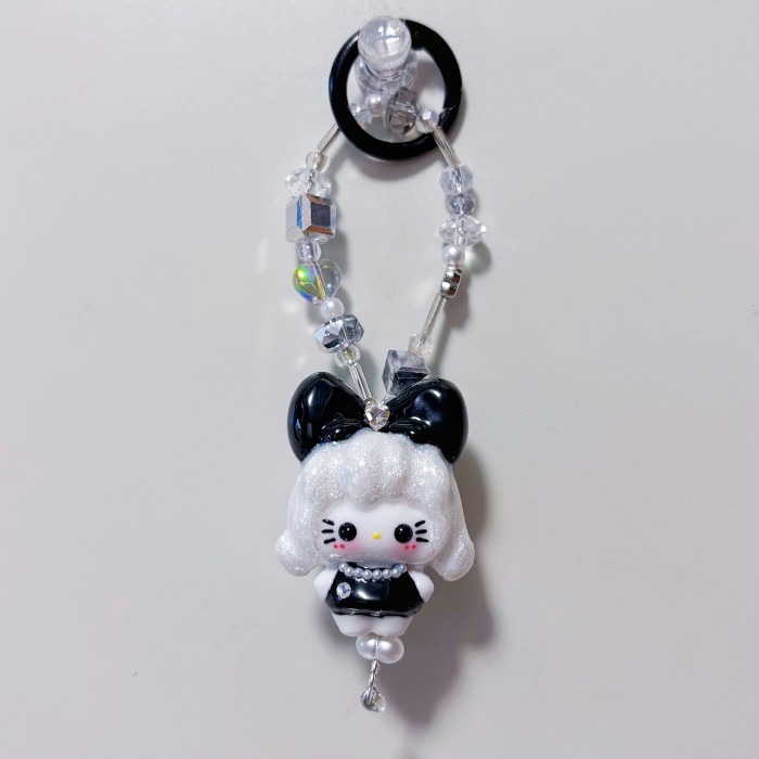 Hand Painted Doll Bag Charm Kitty