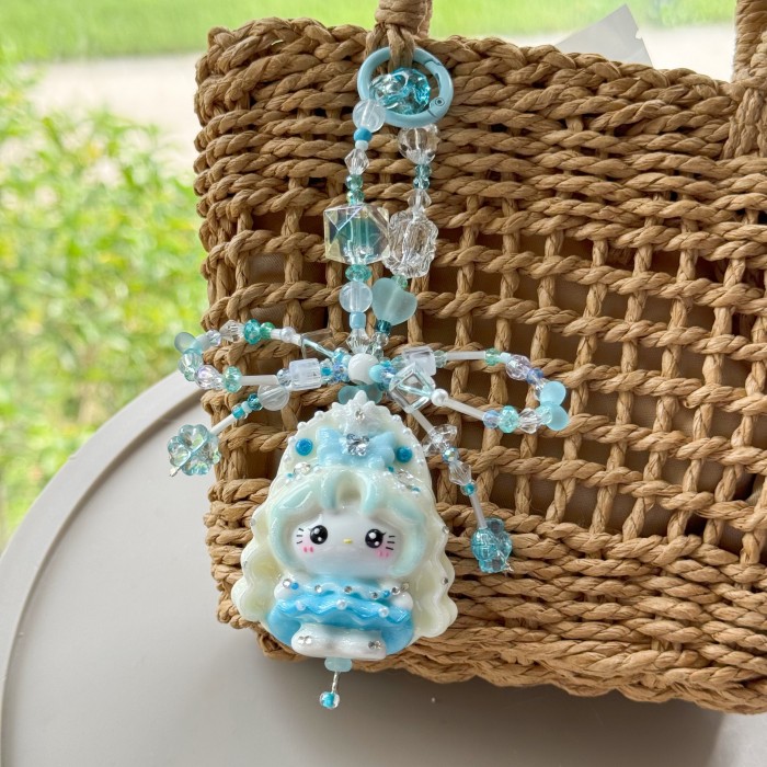 Hand Painted Doll Bag Charm Kitty