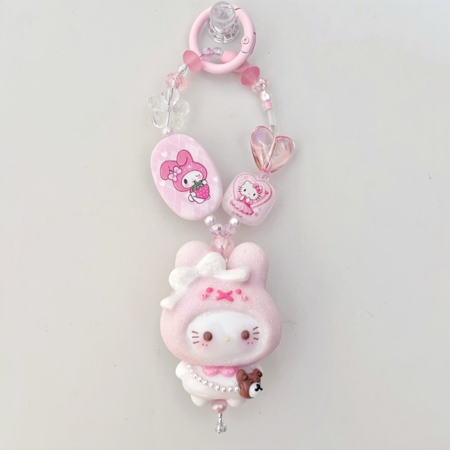 Hand Painted Doll Bag Charm Kitty