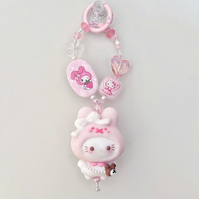 Hand Painted Doll Bag Charm Kitty