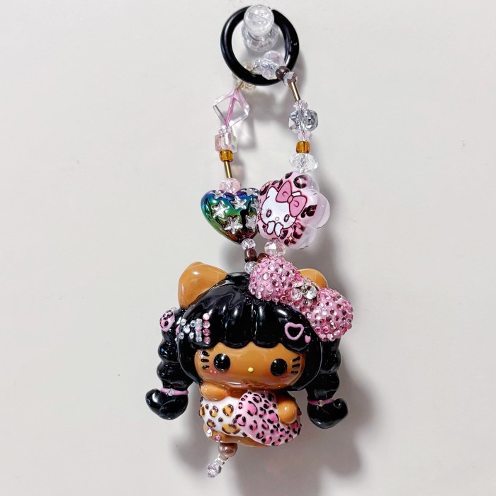Hand Painted Doll Bag Charm Kitty