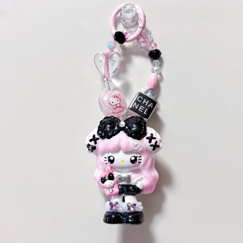 Hand Painted Doll Bag Charm Kitty