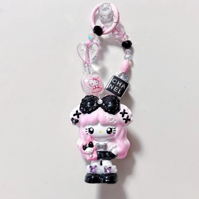 Hand Painted Doll Bag Charm Kitty