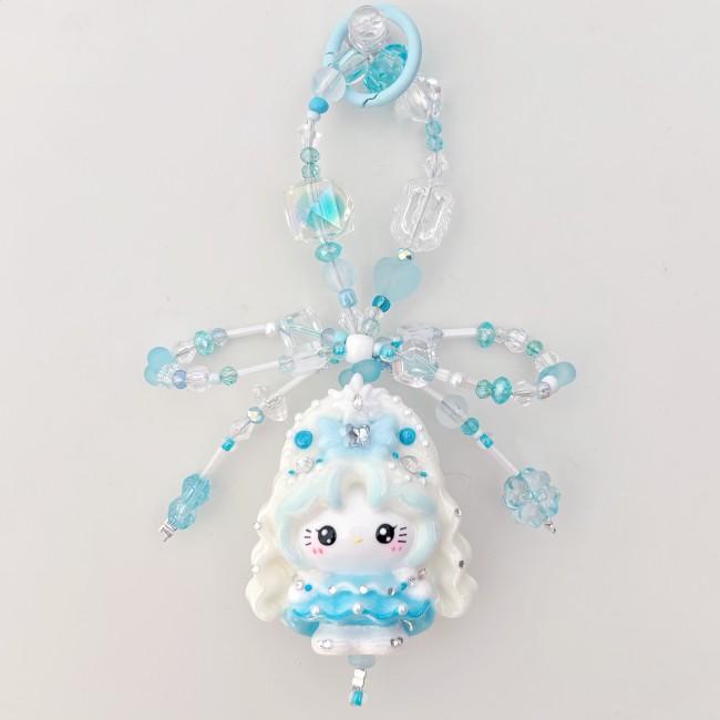 Hand Painted Doll Bag Charm Kitty