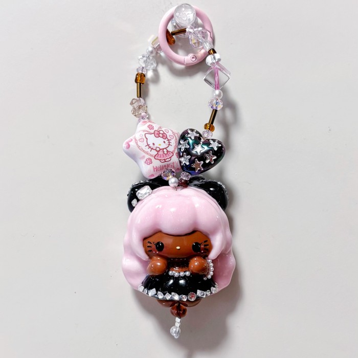 Hand Painted Doll Bag Charm Kitty