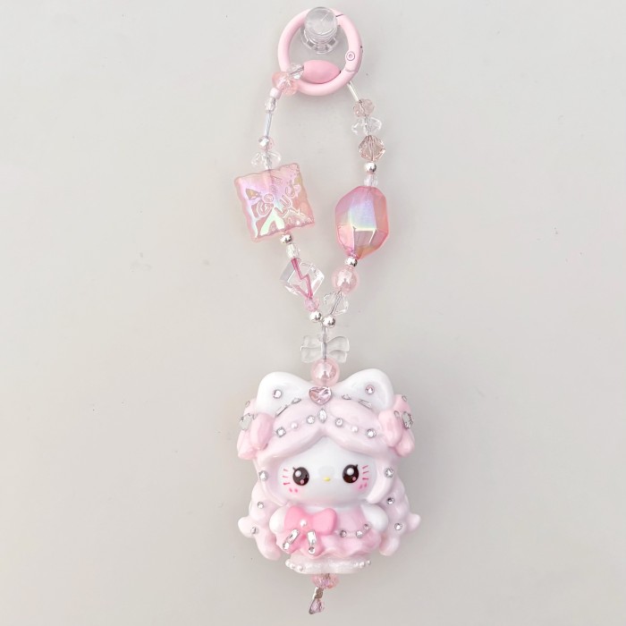 Hand Painted Doll Bag Charm Kitty