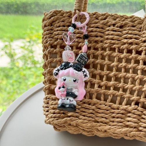 Hand Painted Doll Bag Charm Kitty