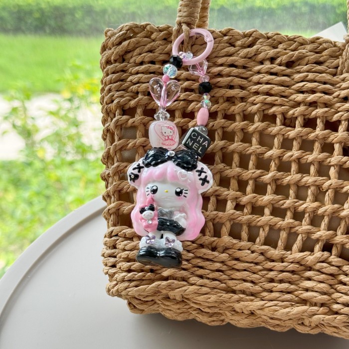 Hand Painted Doll Bag Charm Kitty