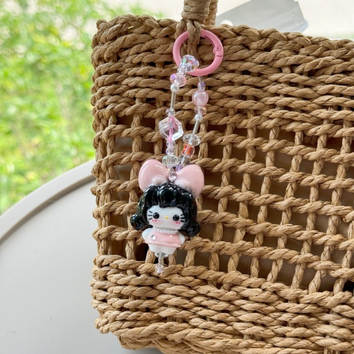 Hand Painted Doll Bag Charm Kitty