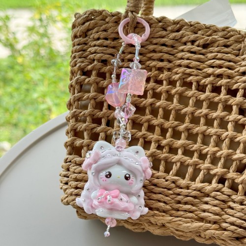 Hand Painted Doll Bag Charm Kitty