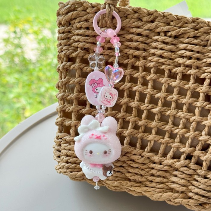 Hand Painted Doll Bag Charm Kitty