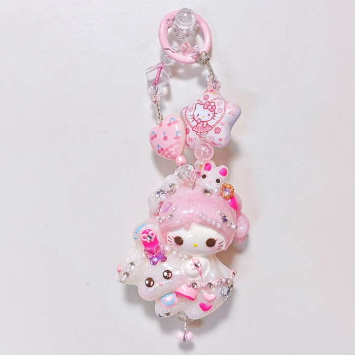Hand Painted Doll Bag Charm Kitty