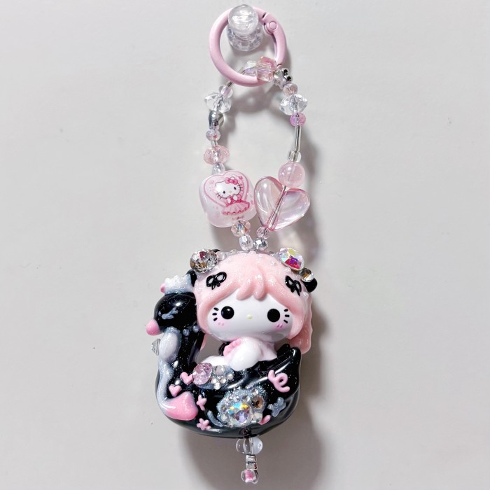 Hand Painted Doll Bag Charm Kitty