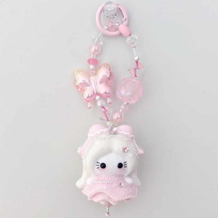 Hand Painted Doll Bag Charm Kitty