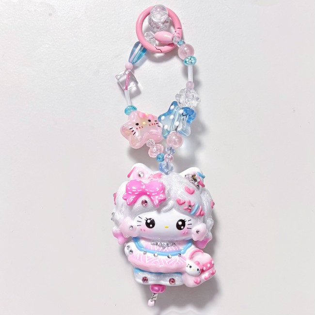 Hand Painted Doll Bag Charm Kitty