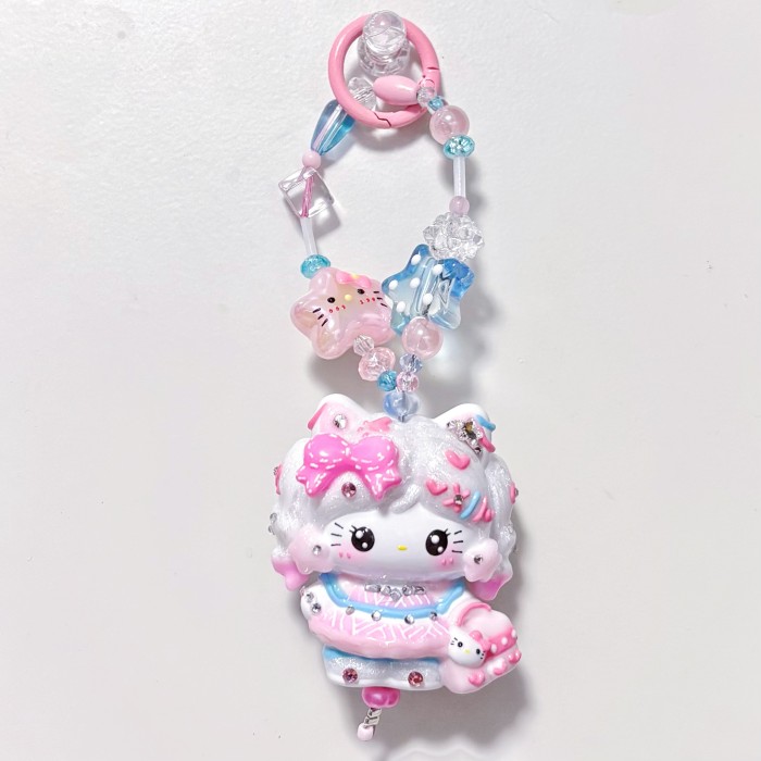 Hand Painted Doll Bag Charm Kitty