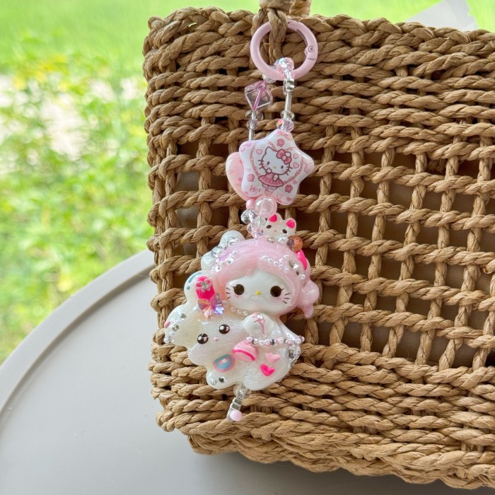 Hand Painted Doll Bag Charm Kitty