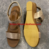 2023 New style Women wedges sandals gold powder elastic large size women's sandals wholesale