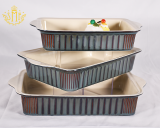 China Factory Price Ceramic Bakewares Dinner Sets Durable Stoneware Tableware Set 36 Pieces Reactive Glazed Dinnerware set for  Banquet and Party