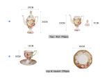 Fast Delivery Floral Pattern Cermamic Fine Bone China Coffee Cup and Saucer Set European Style Tea Time Table Set