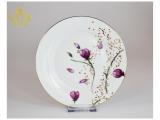 New Design Elegant Complete 24pcs 60pcs 72pcs Set 10.5' Ceramic Dinner Plate Set with Beads Trim Dessert Cake Plate Dish with Gift Box