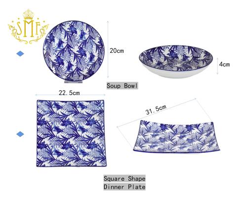 Eco Friendly Ceramic Dinner Set Table Service Restaurant Catering Food Dinnerware Set Lead free Bowls Cadium free Plate
