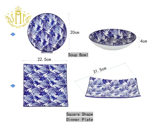 Eco Friendly Ceramic Dinner Set Table Service Restaurant Catering Food Dinnerware Set Lead free Bowls Cadium free Plate