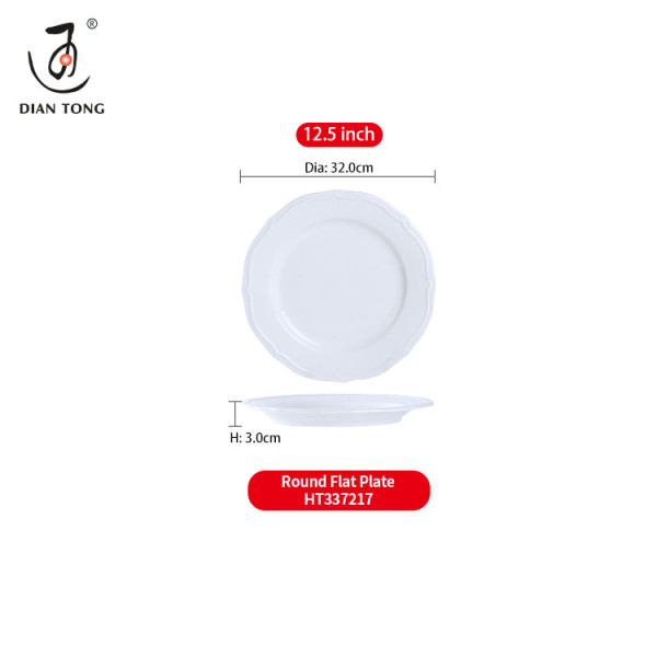 DianTong hot sale custom logo restaurant wedding white ceramic crockery porcelain dinner set tableware dinnerware