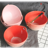 Personalized Macaron Gradient Color Ceramics Kiln Ramen Noodle Chopsticks Soup Bowl Tableware