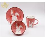 Cute Cartoon Ceramic Kids Dinnerware Set Dinner Plate and Bowl for Children Eco Friendly Food Class Tableware set